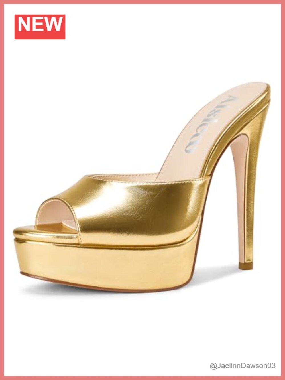 Women's Platform Stiletto Heel Sandals Peep Toe Slip-On Mules 5.3 Inch Heel